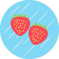 Erdbeeren eben Kreis Symbol Design vektor