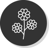 Blume Linie Schatten Kreis Symbol Design vektor