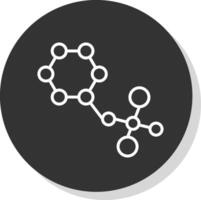 molekyler linje skugga cirkel ikon design vektor