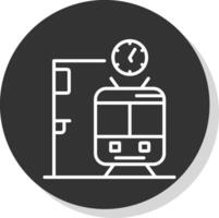 Metro Bahnhof Linie Schatten Kreis Symbol Design vektor