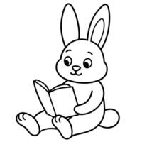 söt kanin färg bok illustration vektor