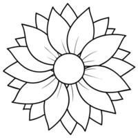 Sol blomma färg bok illustration vektor
