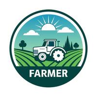 Farmer Logo Illustration eben 2d Stil vektor