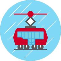 Straßenbahn eben Kreis Symbol Design vektor