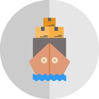 Schiff durch Meer eben Rahmen Symbol Design vektor