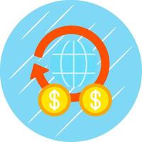 global finansiera platt cirkel ikon design vektor