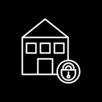 Zuhause Sicherheit Linie invertiert Symbol Design vektor