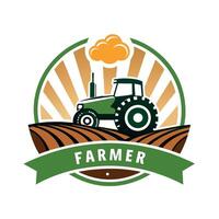 Farmer Logo Illustration eben 2d Stil vektor