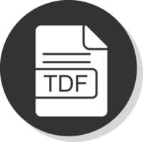 tdf Datei Format Glyphe Schatten Kreis Symbol Design vektor