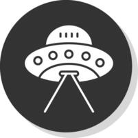 UFO Glyphe Schatten Kreis Symbol Design vektor