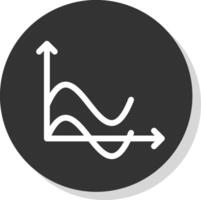 Welle Diagramm Glyphe Schatten Kreis Symbol Design vektor