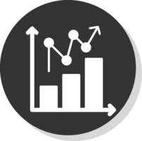 statistisch Diagramm Glyphe Schatten Kreis Symbol Design vektor