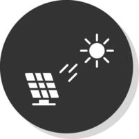 sol- kraft glyf skugga cirkel ikon design vektor