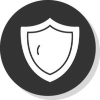 säkerhet skydda glyf skugga cirkel ikon design vektor
