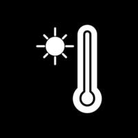 termometer glyf omvänd ikon design vektor