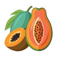 Papaya Obst eben Stil Illustration vektor