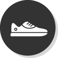 Sneaker Glyphe Schatten Kreis Symbol Design vektor