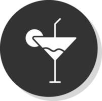 Cocktail Glyphe Schatten Kreis Symbol Design vektor