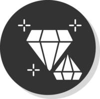 diamant glyf skugga cirkel ikon design vektor