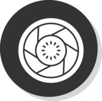 lins glyf skugga cirkel ikon design vektor