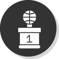 Basketball Glyphe Schatten Kreis Symbol Design vektor