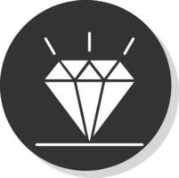 Diamant Glyphe Schatten Kreis Symbol Design vektor