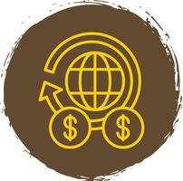 global finansiera linje lutning ikon design vektor