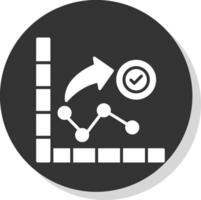 Diagramm Glyphe Schatten Kreis Symbol Design vektor