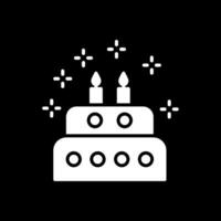 Kuchen Glyphe invertiert Symbol Design vektor
