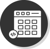 Modul Glyphe Schatten Kreis Symbol Design vektor