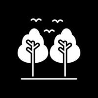 Wald Glyphe invertiert Symbol Design vektor