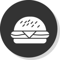 Burger Glyphe Schatten Kreis Symbol Design vektor