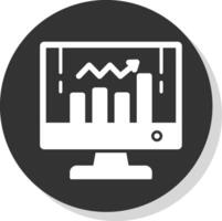 Analytik Glyphe Schatten Kreis Symbol Design vektor