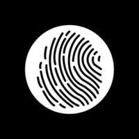 Fingerabdruck Glyphe invertiert Symbol Design vektor