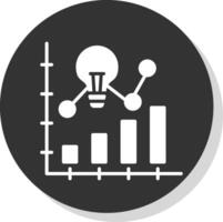 Bar Diagramm Glyphe Schatten Kreis Symbol Design vektor