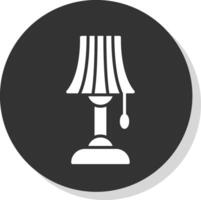 Lampe Glyphe Schatten Kreis Symbol Design vektor