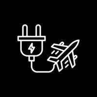 elektrisch Transport Linie invertiert Symbol Design vektor