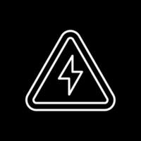 elektrisk fara tecken linje omvänd ikon design vektor