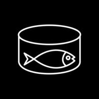Thunfisch können Linie invertiert Symbol Design vektor