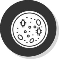petri maträtt glyf skugga cirkel ikon design vektor