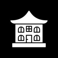 asiatisk tempel glyf omvänd ikon design vektor