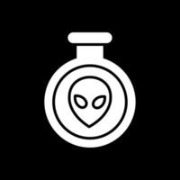 Aliens Glyphe invertiert Symbol Design vektor