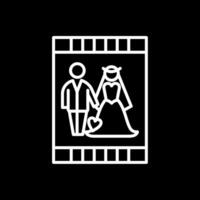 Hochzeit Einladung Linie invertiert Symbol Design vektor