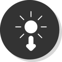 Sol glyf skugga cirkel ikon design vektor