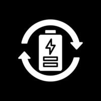 Öko Batterie Glyphe invertiert Symbol Design vektor