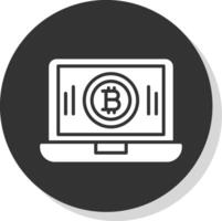 bitcoin brytning glyf skugga cirkel ikon design vektor