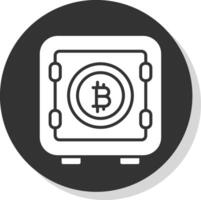 bitcoin lagring glyf skugga cirkel ikon design vektor