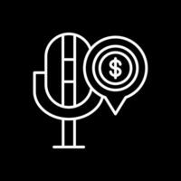 Finanzen Podcast Linie invertiert Symbol Design vektor