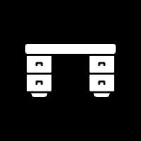 Schreibtisch Glyphe invertiert Symbol Design vektor