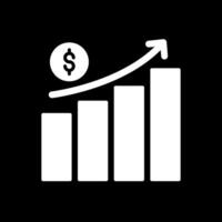 Geld Wachstum Glyphe invertiert Symbol Design vektor